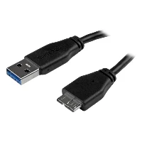 StarTech.com Slim Micro USB 3.0 Cable - M/M - 3m (10ft), 3 m, USB A, Micro-USB B, USB 3.2 Gen 1 (3.1 Gen 1), Male/Male, Black