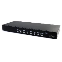 StarTech.com 8 Port Rackmount USB VGA KVM Switch w/ Audio (Audio Cables Included), 1920 x 1440 pixels, Rack mounting, 48 W, 1U, Black