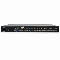 StarTech.com 8 Port Rackmount USB VGA KVM Switch w/ Audio (Audio Cables Included), 1920 x 1440 pixels, Rack mounting, 48 W, 1U, Black