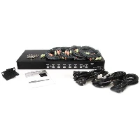 StarTech.com 8 Port Rackmount USB VGA KVM Switch w/ Audio (Audio Cables Included), 1920 x 1440 pixels, Rack mounting, 48 W, 1U, Black