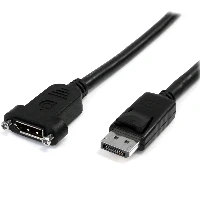 StarTech.com 3ft (1m) Panel Mount DisplayPort Cable - 4K x 2K - DisplayPort 1.2 Extension Cable Male to Female - DP Video Extender Cord with Panel Mount DP Connector - DP Monitor Cable, 0.9 m, DisplayPort, DisplayPort, Male, Female, 4096 x 2160 pixels