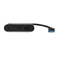 StarTech.com USB 3.0 to Dual HDMI Adapter - 1x 4K 30Hz & 1x 1080p - External Video & Graphics Card - USB Type-A to HDMI Dual Monitor Display Adapter - Supports Windows Only - Black, 3.2 Gen 1 (3.1 Gen 1), USB Type-A, HDMI output, 3840 x 2160 pixels