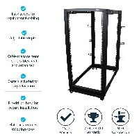 StarTech.com 25U Open Frame Server Rack - 4 Post Adjustable Depth (22