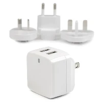 StarTech.com Dual-port USB wall charger - international travel - 17W/3.4A - white, Indoor, AC, 5 V, White