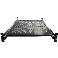 StarTech.com 2U Sliding Server Rack Mount Shelf - 20 to 30in Adjustable Mounting Depth - Vented - 50lb - Heavy Duty Universal 19 Rack Shelf for Equipment Rack - 24in Deep, Adjustable shelf, Black, Steel, 22.7 kg, 2U, EIA RS310-C