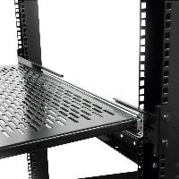 StarTech.com 2U Sliding Server Rack Mount Shelf - 20 to 30in Adjustable Mounting Depth - Vented - 50lb - Heavy Duty Universal 19 Rack Shelf for Equipment Rack - 24in Deep, Adjustable shelf, Black, Steel, 22.7 kg, 2U, EIA RS310-C