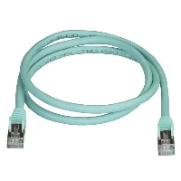 StarTech.com 1m CAT6a Ethernet Cable - 10 Gigabit Shielded Snagless RJ45 100W PoE Patch Cord - 10GbE STP Network Cable w/Strain Relief - Aqua Fluke Tested/Wiring is UL Certified/TIA, 1 m, Cat6a, U/FTP (STP), RJ-45, RJ-45