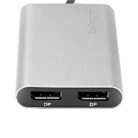 StarTech.com Thunderbolt 3 to Dual DisplayPort Adapter 4K 60Hz - Thunderbolt 3 Certified - Dual Monitor DisplayPort 1.2 Video Converter - Mac & Windows Compatible - Dual 4K DisplayPort, 0.3 m, Thunderbolt 3, 2 x DisplayPort, Male, Female, Straight