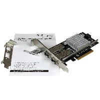 StarTech.com 2-Port 10G Fiber Network Card with Open SFP+ - PCIe, Intel Chip, Internal, Wired, PCI Express, Fiber, 20000 Mbit/s, Black, Metallic