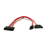 StarTech.com 12in Micro SATA to SATA with SATA Power Adapter Cable, 1 x SATA DATA 7 pin F, 1 x Micro SATA F/1 x SATA Power M, Red