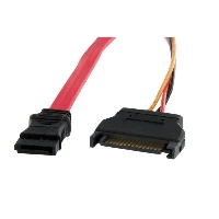StarTech.com 12in Micro SATA to SATA with SATA Power Adapter Cable, 1 x SATA DATA 7 pin F, 1 x Micro SATA F/1 x SATA Power M, Red