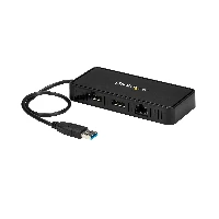 StarTech.com USB 3.0 Mini Dock - Dual Monitor USB-A Docking Station with DisplayPort 4K 60Hz Video & Gigabit Ethernet - 1ft (30cm) cable - Portable USB 3.1 Gen 1 Type-A Laptop Adapter, Wired, USB 3.2 Gen 1 (3.1 Gen 1) Type-A, 10,100,1000 Mbit/s, IEEE 802.3, IEEE 802.3ab, IEEE 802.3u, Black, 5 Gbit/s
