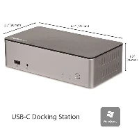 StarTech.com Dual-Monitor USB-C Dock for Windows - 2.5 SATA SSD/HDD Bay, Wired, USB 3.2 Gen 1 (3.1 Gen 1) Type-C, 3.5 mm, 10,100,1000 Mbit/s, IEEE 802.3, IEEE 802.3ab, Black, Silver