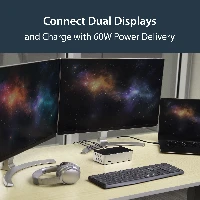 StarTech.com Dual-Monitor USB-C Dock for Windows - 2.5 SATA SSD/HDD Bay, Wired, USB 3.2 Gen 1 (3.1 Gen 1) Type-C, 3.5 mm, 10,100,1000 Mbit/s, IEEE 802.3, IEEE 802.3ab, Black, Silver