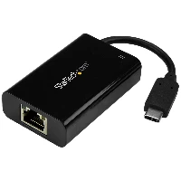 StarTech.com USB C to Gigabit Ethernet Adapter/Converter w/PD 2.0 - 1Gbps USB 3.1 Type C to RJ45/LAN Network w/Power Delivery Pass Through Charging - TB3 Compatible/ MacBook Pro Chromebook, Wired, USB Type-C, Ethernet, 5000 Mbit/s, Black