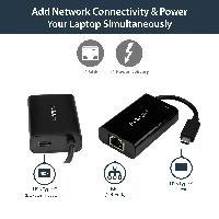 StarTech.com USB C to Gigabit Ethernet Adapter/Converter w/PD 2.0 - 1Gbps USB 3.1 Type C to RJ45/LAN Network w/Power Delivery Pass Through Charging - TB3 Compatible/ MacBook Pro Chromebook, Wired, USB Type-C, Ethernet, 5000 Mbit/s, Black