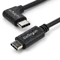 StarTech.com Right-Angle USB-C Cable - M/M - 1 m (3 ft.) - USB 2.0, 1 m, USB C, USB C, USB 2.0, 480 Mbit/s, Black