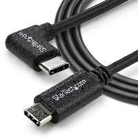 StarTech.com Right-Angle USB-C Cable - M/M - 1 m (3 ft.) - USB 2.0, 1 m, USB C, USB C, USB 2.0, 480 Mbit/s, Black