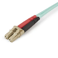 StarTech.com Aqua OM4 Duplex Multimode Fiber Optic Cable - 100 Gb - 50/125 - LSZH - LC/LC - 2 m2m (6ft) LC/UPC to LC/UPC OM4 Multimode Fiber Optic Cable, 50/125m LOMMF/VCSEL Zipcord Fiber, 100G Networks, Low Insertion Loss, LSZH Fiber Patch Cord, 2 m, OM4, LC, LC