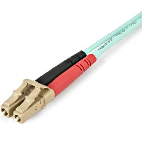 StarTech.com Aqua OM4 Duplex Multimode Fiber Optic Cable - 100 Gb - 50/125 - LSZH - LC/LC - 2 m2m (6ft) LC/UPC to LC/UPC OM4 Multimode Fiber Optic Cable, 50/125m LOMMF/VCSEL Zipcord Fiber, 100G Networks, Low Insertion Loss, LSZH Fiber Patch Cord, 2 m, OM4, LC, LC