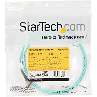 StarTech.com Aqua OM4 Duplex Multimode Fiber Optic Cable - 100 Gb - 50/125 - LSZH - LC/LC - 2 m2m (6ft) LC/UPC to LC/UPC OM4 Multimode Fiber Optic Cable, 50/125m LOMMF/VCSEL Zipcord Fiber, 100G Networks, Low Insertion Loss, LSZH Fiber Patch Cord, 2 m, OM4, LC, LC