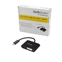 StarTech.com USB C to DVI Adapter with Power Delivery - 1080p USB Type-C to DVI-D Single Link Video Display Converter w/ Charging - 60W PD Pass-Through - Thunderbolt 3 Compatible - Black, USB Type-C, DVI output, 1920 x 1200 pixels