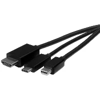 StarTech.com USB-C, HDMI or Mini DisplayPort to HDMI Converter Cable - 2 m (6 ft.), 2 m, HDMI, HDMI + Mini DisplayPort + USB Type-C, Male, Male, Straight
