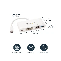 StarTech.com USB C Multiport Adapter - USB-C to DVI-D (Digital) Video Adapter with 60W Power Delivery Passthrough Charging, GbE, USB-A - Portable USB Type-C/Thunderbolt 3 Mini Laptop Dock, Wired, USB 3.2 Gen 1 (3.1 Gen 1) Type-C, USB Type-A, USB Type-C, 10,100,1000 Mbit/s, IEEE 802.3, IEEE 802.3ab, IEEE 802.3u, White