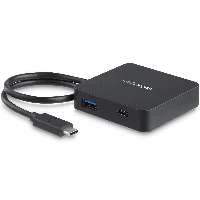 StarTech.com USB C Multiport Adapter - Portable USB-C Mini Dock 4K HDMI Video - Gigabit Ethernet, USB 3.0 Hub (1x USB-A 1x USB-C) - USB Type-C Multiport Adapter - Thunderbolt 3 Compatible, Wired, USB 3.2 Gen 1 (3.1 Gen 1) Type-C, 10,100,1000 Mbit/s, 10BASE-T, 100BASE-TX, 1000BASE-T, IEEE 802.3, IEEE 802.3ab, IEEE 802.3u, Black