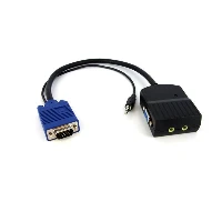 StarTech.com 2 Port VGA Video Splitter with Audio - USB Powered, 0.68 m, Black, Male/Female, 0 - 70 C, -20 - 85 C, 0 - 95%
