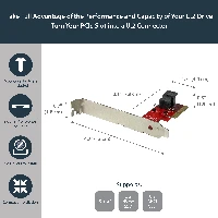 StarTech.com x4 PCI Express to SFF-8643 Adapter for PCIe NVMe U.2 SSD, PCIe, U.2, Full-height / Low-profile, PCIe 3.0, Red, 5 - 50 C
