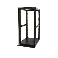 StarTech.com 25U Adjustable Depth 4 Post Open Frame Server Rack Cabinet, Freestanding rack, 25U, 450 kg, 39 kg, Black