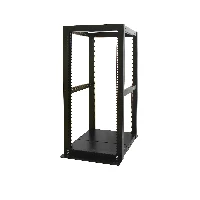 StarTech.com 25U Adjustable Depth 4 Post Open Frame Server Rack Cabinet, Freestanding rack, 25U, 450 kg, 39 kg, Black
