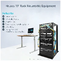 StarTech.com 25U Adjustable Depth 4 Post Open Frame Server Rack Cabinet, Freestanding rack, 25U, 450 kg, 39 kg, Black