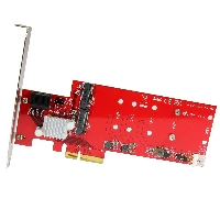 StarTech.com 2x M.2 NGFF SSD RAID Controller Card plus 2x SATA III Ports - PCIe, PCIe, M.2, Full-height / Low-profile, PCIe 2.0, CE, FCC, Marvell - 88SE9230