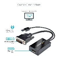 StarTech.com DVI to DisplayPort Adapter - USB Power - 1920 x 1200 - DVI to DisplayPort Converter - Video Adapter - DVI-D to DP, 0.254 m, DVI-D, DisplayPort, Male, Female, Straight
