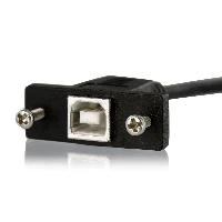 StarTech.com 1 ft Panel Mount USB Cable B to B - F/M, 0.3 m, USB B, USB B, USB 2.0, 480 Mbit/s, Black