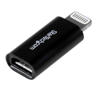 StarTech.com Micro USB to Lightning Adapter - Compact Micro USB to Lightning Connector for iPhone / iPad / iPod - Apple MFi Certified - Black, Lightning, USB Micro-B, Black