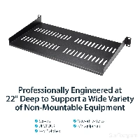 StarTech.com 1U Server Rack Shelf - Universal Vented Rack Mount Cantilever Tray for 19