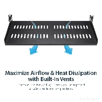 StarTech.com 1U Server Rack Shelf - Universal Vented Rack Mount Cantilever Tray for 19