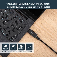 StarTech.com USB C to Gigabit Ethernet Adapter - 1Gbps NIC USB 3.0/USB 3.1 Type C Network Adapter - 1GbE USB-C to RJ45/LAN Port Thunderbolt 3 Compatible Windows MacBook Pro Chromebook, Wired, USB Type-C, Ethernet, 5000 Mbit/s, Black