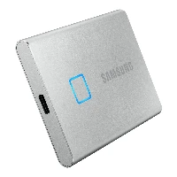 Samsung Portable SSD T7 Touch 500GB - Silver, 500 GB, USB Type-C, 3.2 Gen 2 (3.1 Gen 2), 1050 MB/s, Password protection, Silver