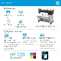 HP Designjet T830 24-in Multifunction Printer, Inkjet, 2400 x 1200 DPI, CALS G4, HP-GL/2, HP-RTL, TIFF, URF, Cyan, Magenta, Matte black, Yellow, 2400 x 1200 DPI, Colour copying