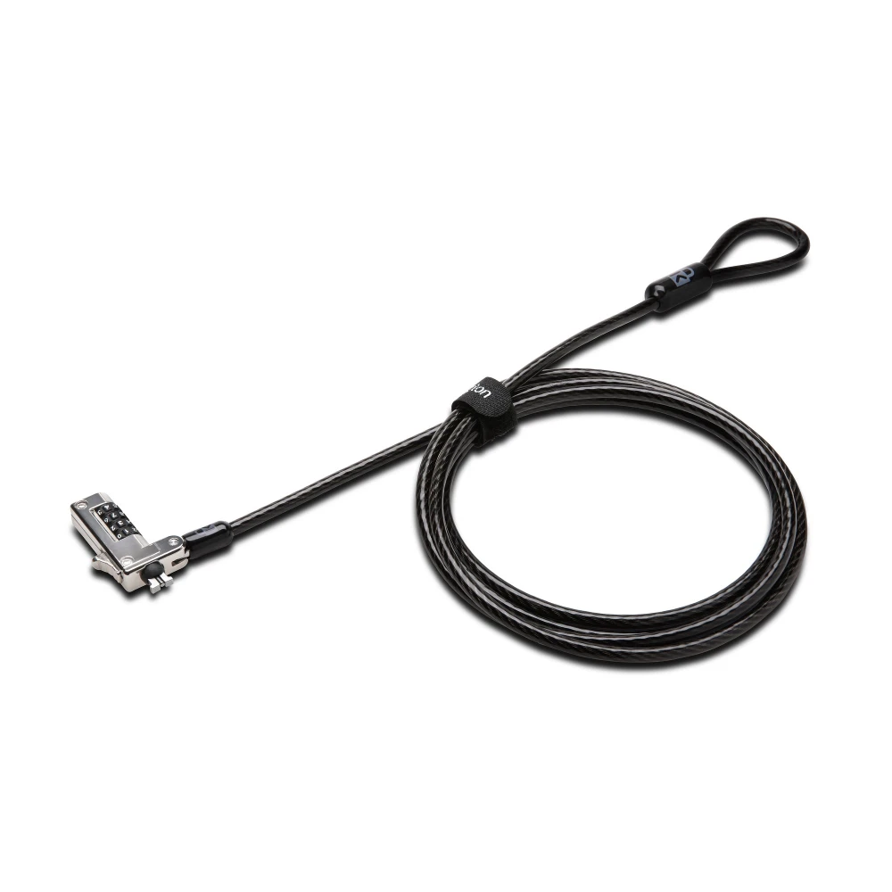 Kensington Slim Combination Laptop Lock, Kensington, Key, Carbon steel, Black