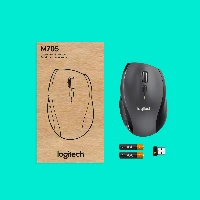 Logitech Marathon M705 Wireless Mouse, Right-hand, Optical, RF Wireless, 1000 DPI, Charcoal
