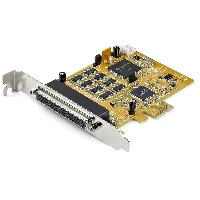 StarTech.com 8-Port PCI Express RS232 Serial Adapter Card - PCIe RS232 Serial Card - 16C1050 UART - Multiport Serial DB9 Controller/Expansion Card - 15kV ESD Protection - Windows & Linux, PCIe, Serial, RS-232, Yellow, 0.5 m, 160013 h