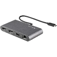 StarTech.com Thunderbolt 3 Mini Dock - Portable Dual Monitor Docking Station with DP 4K 60Hz, 1x USB-A Hub (USB 3.0/5 Gbps), GbE - 11in/28cm Cable - TB3 Multiport Adapter - Mac/Windows, Wired, Thunderbolt 3, 10,100,1000 Mbit/s, IEEE 802.3ab, IEEE 802.3i, IEEE 802.3u, Grey, 5 Gbit/s