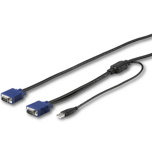 StarTech.com 15 ft. (4.6 m) USB KVM Cable for Rackmount Consoles, 4.6 m, USB, USB, VGA, Black, VGA