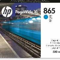 HP 865 500-ml Cyan PageWide XL Ink Cartridge, High (XL) Yield, Dye-based ink, 500 ml, 1 pc(s), Single pack