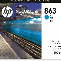 HP 863 500-ml Cyan PageWide XL Ink Cartridge, Dye-based ink, 500 ml, 1 pc(s), Single pack
